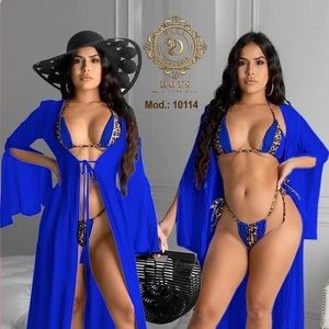 3 pieces sexy blue set lingerie outfit 🔥🔥